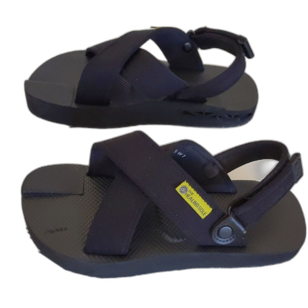 Womens' The Healing Sole Plantar Fasciitis Black Strappy Sandals Size 7 - Picture 4 of 9